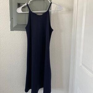 Simple Navy Sleeveless Slip Dress